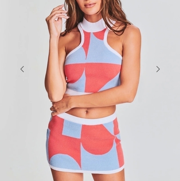 NWT SER.O.YA Zeri Top Light Blue Coral - Picture 1 of 10